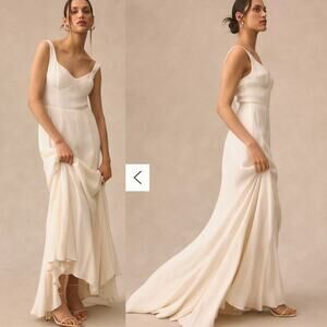 Reformation Cream Satin Mini Dress